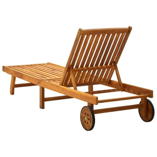 Șezlong de plajă, lemn masiv de acacia