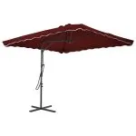 Umbrelă de grădină, stâlp din oțel, roșu bordo, 250x250x230 cm