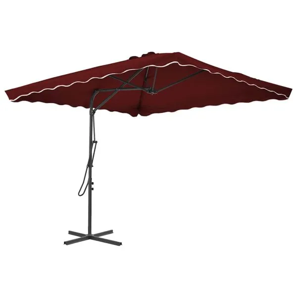 Umbrelă de grădină, stâlp din oțel, roșu bordo, 250x250x230 cm
