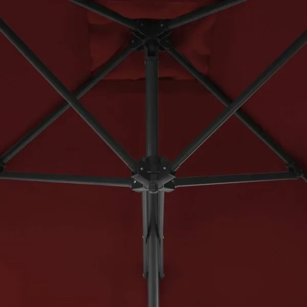Umbrelă de grădină, stâlp din oțel, roșu bordo, 250x250x230 cm