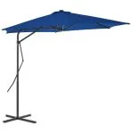 Umbrelă de grădină, stâlp din oțel, albastru, 300×230 cm