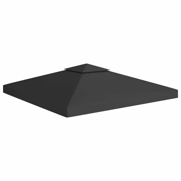 Acoperiș de pavilion, 2 niveluri, negru, 3×3 m, 310 g/m²