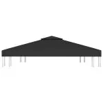 Acoperiș de pavilion, 2 niveluri, negru, 3×3 m, 310 g/m²