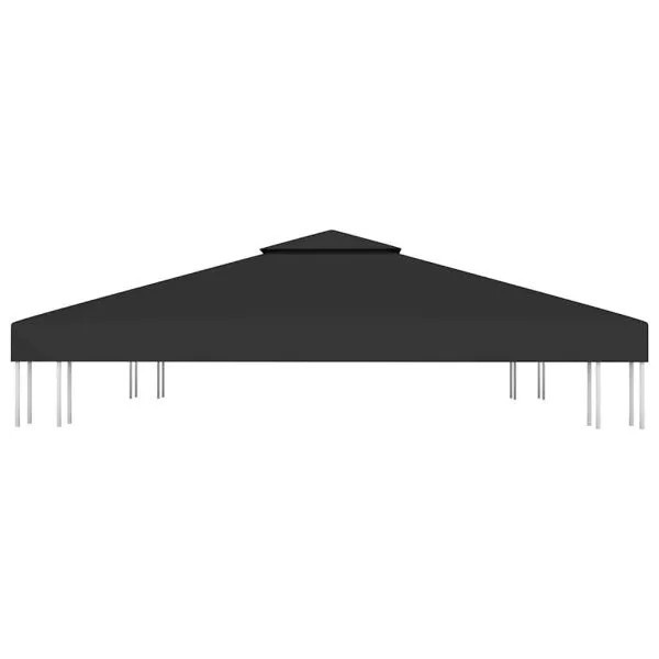 Acoperiș de pavilion, 2 niveluri, negru, 3×3 m, 310 g/m²