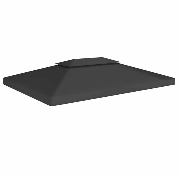 Acoperiș de pavilion cu 2 niveluri, negru, 4×3 m, 310 g/m²