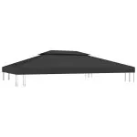 Acoperiș de pavilion cu 2 niveluri, negru, 4×3 m, 310 g/m²