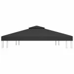 Acoperiș de pavilion cu 2 niveluri, negru, 4×3 m, 310 g/m²