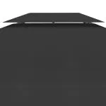 Acoperiș de pavilion cu 2 niveluri, negru, 4×3 m, 310 g/m²