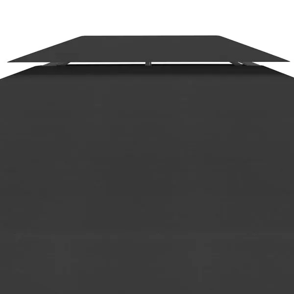 Acoperiș de pavilion cu 2 niveluri, negru, 4×3 m, 310 g/m²