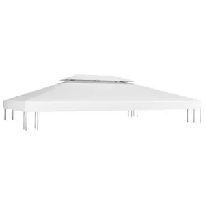 Acoperiș de pavilion cu 2 niveluri, alb, 4×3 m, 310 g/m²