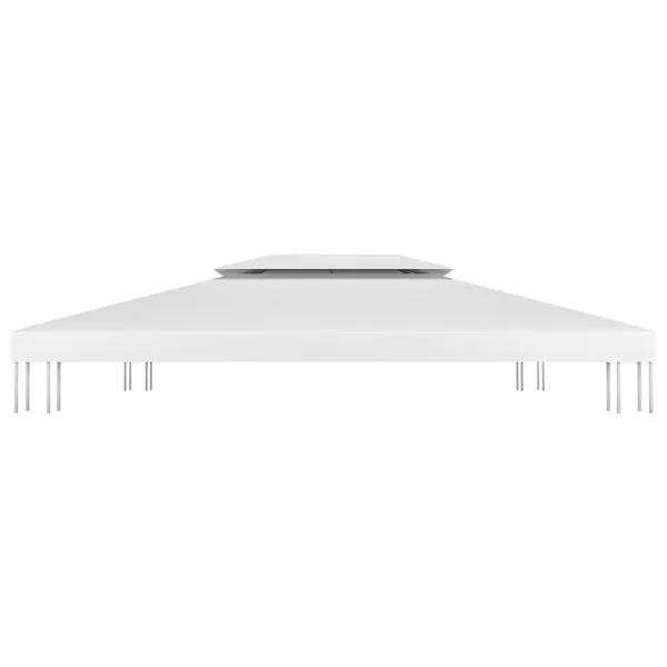 Acoperiș de pavilion cu 2 niveluri, alb, 4×3 m, 310 g/m²