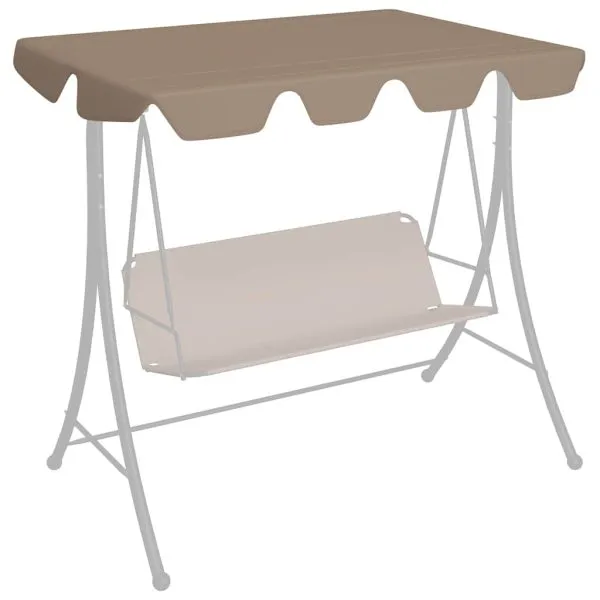 Copertină de rezervă leagăn grădină gri taupe 188/168×145/110cm
