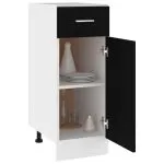 Dulap inferior cu sertar negru 30 x 46 x 81,5 cm lemn compozit