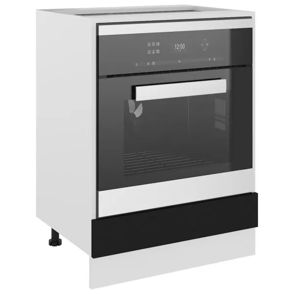 Dulap pentru cuptor, negru, 60x46x81,5 cm, lemn prelucrat
