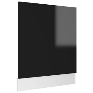 Panou mașină spălat vase, negru extralucios, 59,5x3x67 cm, PAL