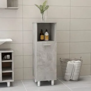 Dulap de baie, gri beton, 30x30x95 cm, lemn prelucrat