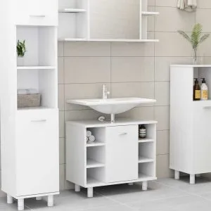 Dulap de baie, alb, 60x32x53,5 cm, lemn prelucrat