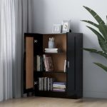 Bibliotecă, negru, 82,5 x 30,5 x 115 cm, lemn prelucrat