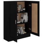 Bibliotecă, negru, 82,5 x 30,5 x 115 cm, lemn prelucrat