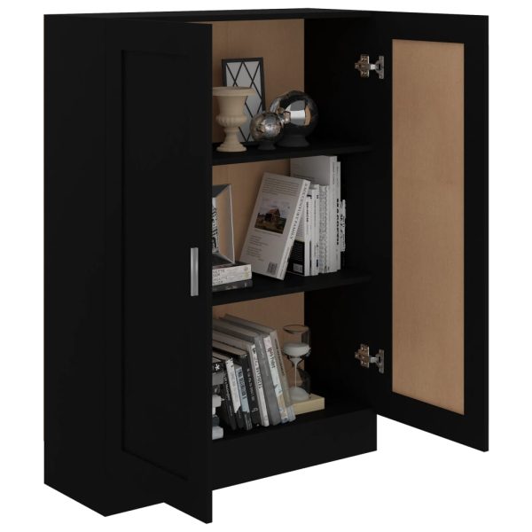 Bibliotecă, negru, 82,5 x 30,5 x 115 cm, lemn prelucrat
