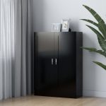 Bibliotecă, negru, 82,5 x 30,5 x 115 cm, lemn prelucrat