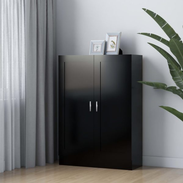 Bibliotecă, negru, 82,5 x 30,5 x 115 cm, lemn prelucrat