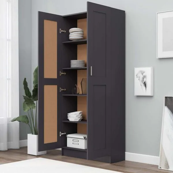 Bibliotecă, gri, 82,5 x 30,5 x 185,5 cm, PAL