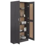 Bibliotecă, gri, 82,5 x 30,5 x 185,5 cm, PAL