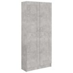 Bibliotecă, gri beton, 82,5 x 30,5 x 185,5 cm, lemn prelucrat