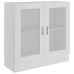 Dulap cu vitrină, alb, 82,5 x 30,5 x 80 cm, lemn prelucrat