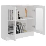 Dulap cu vitrină, alb, 82,5 x 30,5 x 80 cm, lemn prelucrat