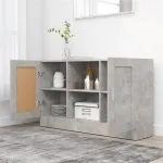 Dulap, gri beton, 120×30,5×70 cm, lemn prelucrat