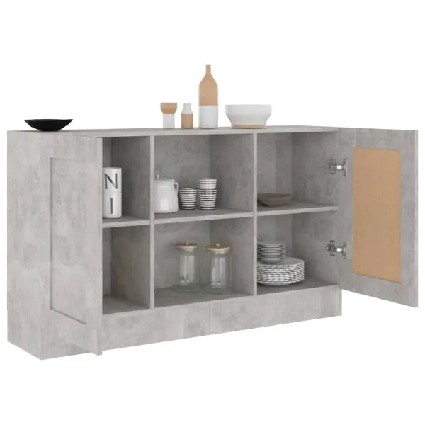 Dulap, gri beton, 120×30,5×70 cm, lemn prelucrat