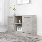 Dulap, gri beton, 120×30,5×70 cm, lemn prelucrat