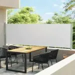 Copertină laterală retractabilă de terasă, crem, 140 x 600 cm