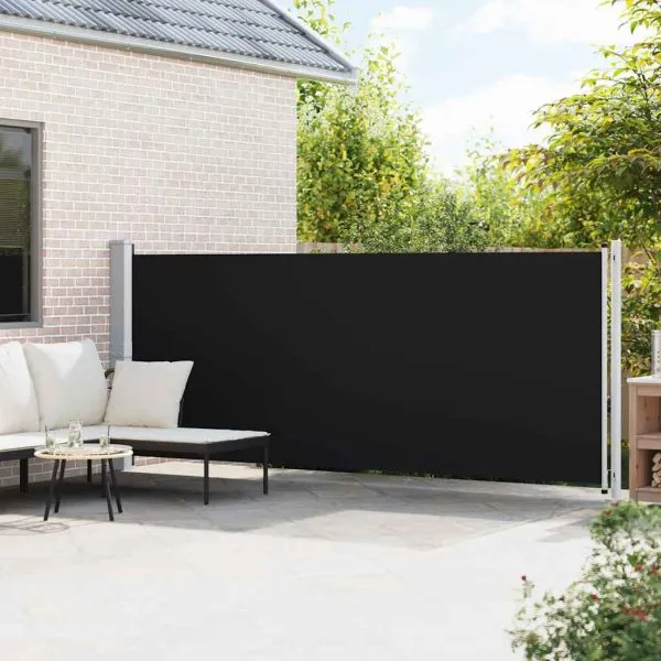 Copertină laterală retractabilă de terasă, negru, 600 x 160 cm