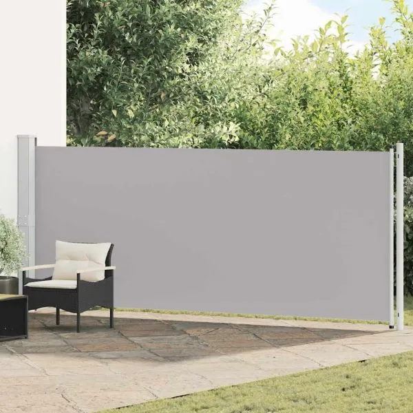 Copertină laterală retractabilă de terasă, gri, 600 x 160 cm