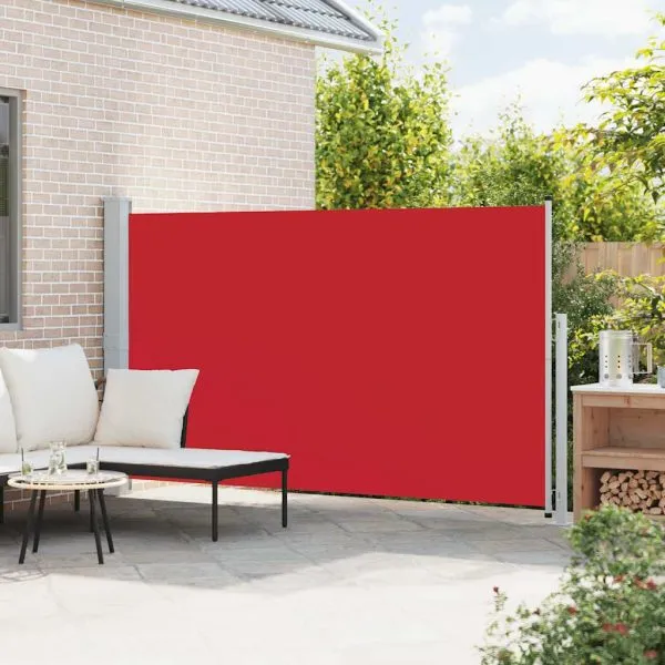 Copertină laterală retractabilă de terasă, roșu, 180×300 cm