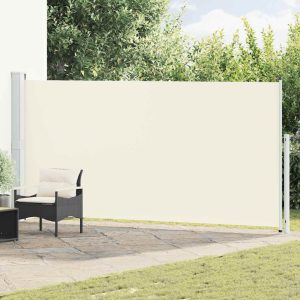 Copertină laterală retractabilă de terasă, crem, 180×500 cm