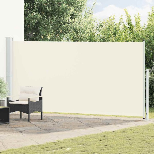 Copertină laterală retractabilă de terasă, crem, 180×500 cm