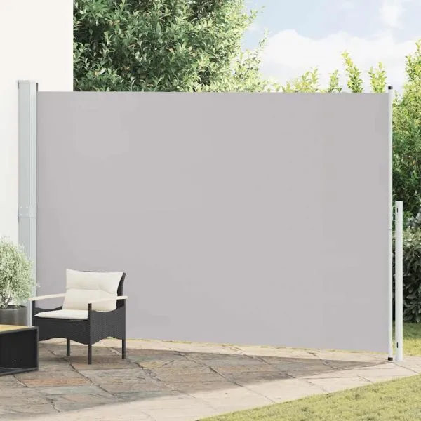 Copertină laterală retractabilă de terasă, gri, 220×500 cm