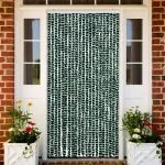 Perdea pentru insecte, verde și alb, 90 x 220 cm, chenille