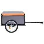 Remorcă pentru bicicletă, gri și portocaliu, 65 kg