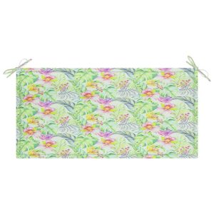 Pernă bancă de grădină model frunze, 100x50x3 cm, textil oxford
