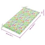 Pernă bancă de grădină model frunze, 100x50x3 cm, textil oxford