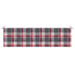 Pernă bancă de grădină, roșu carouri, 180x50x3cm, textil Oxford