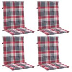 Perne spătar mic roșu carouri 4 buc. 100x50x3 cm textil oxford