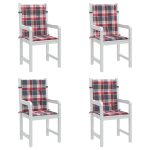 Perne spătar mic roșu carouri 4 buc. 100x50x3 cm textil oxford