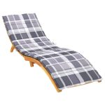 Pernă de șezlong, roșu carouri, 200x60x3 cm, textil oxford