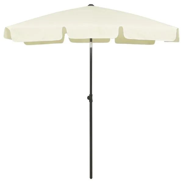 Umbrelă de soare de plajă, galben nisipiu, 180×120 cm